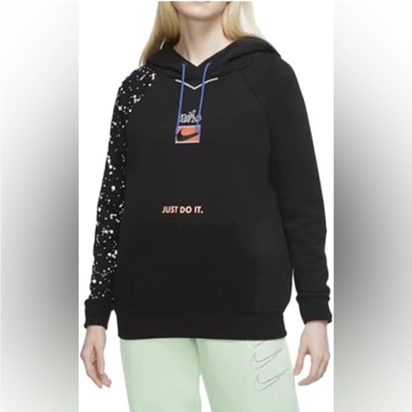 Nike Women Black Hoodie with Terry Cloth Pocket 
Size Large - Picture 2 of 13